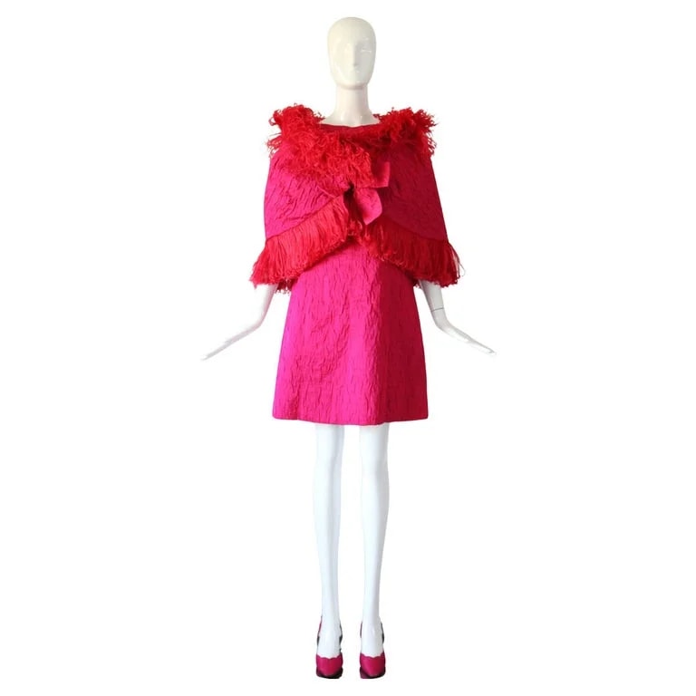 1960's Dress and Matching Cape Feather UK 12 US 8 — Clothing — resale
