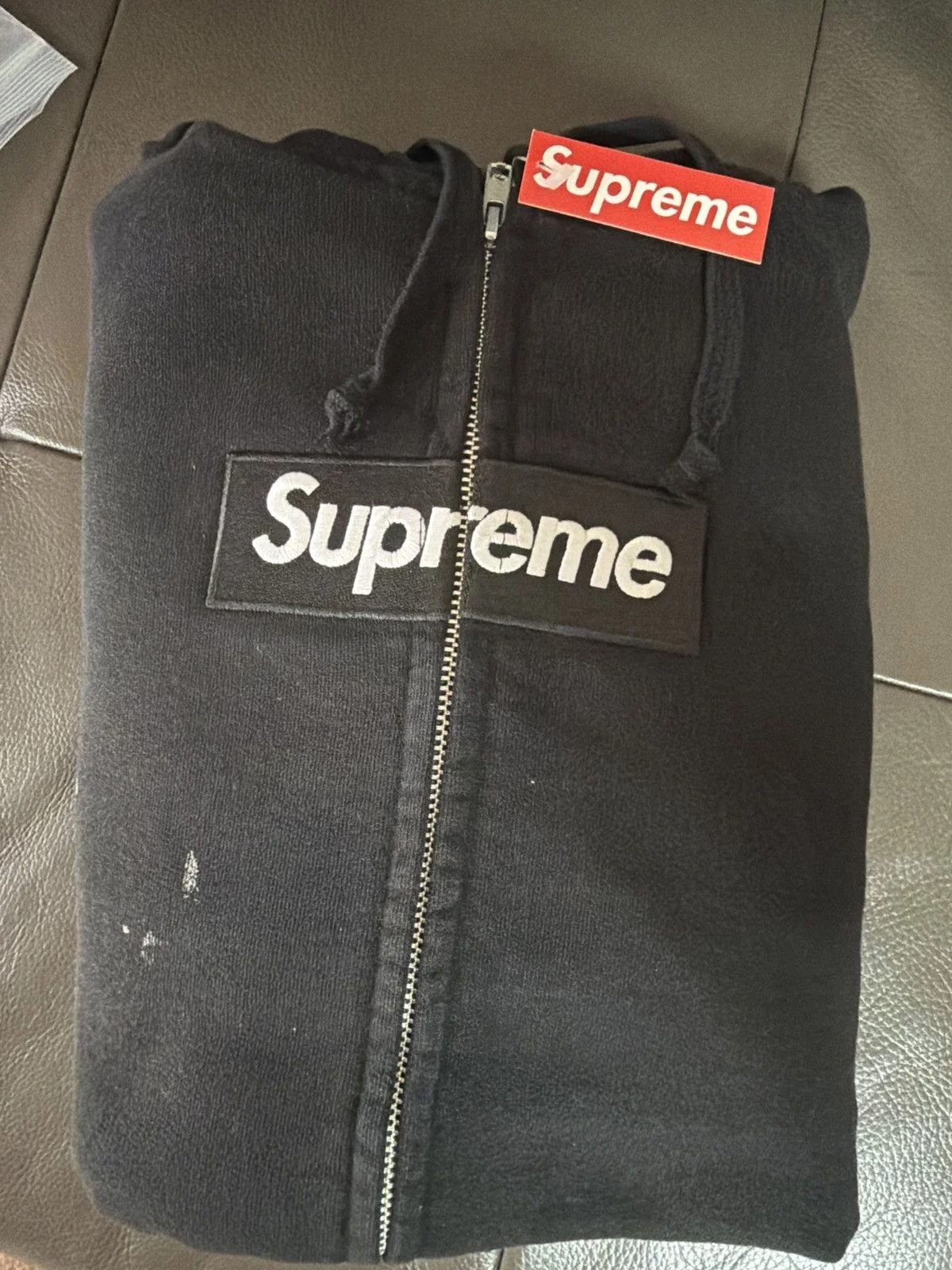 Supreme — Supreme X MM6 Box Logo Hooded Zip Up Sweatshirt — streetwear — resale