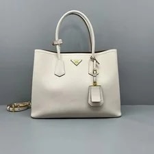 Prada — Prada Double Large Handheld & Crossbody Logo — Handbag — resale