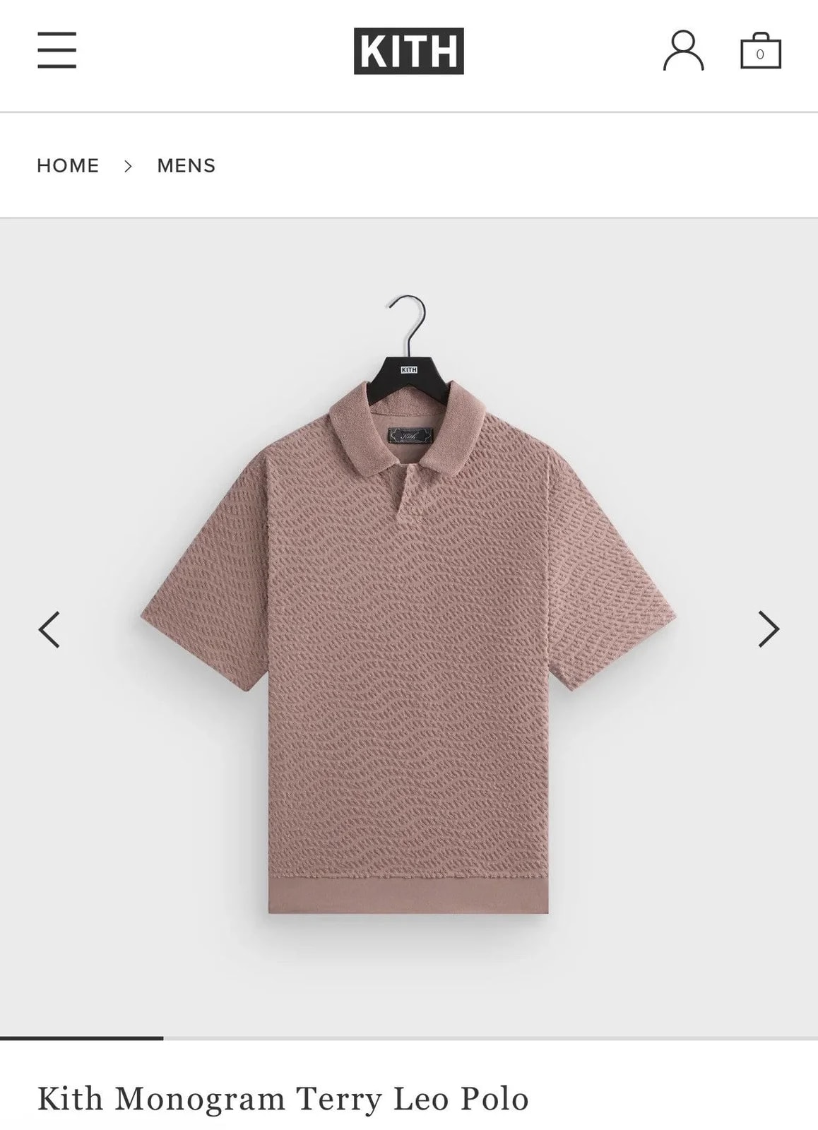 KITH — Kith Monogram Terry Leo Polo “Perfume” — streetwear — resale