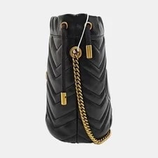 Gucci GG Marmont Small Drawstring Bucket Crossbody Auth 2
