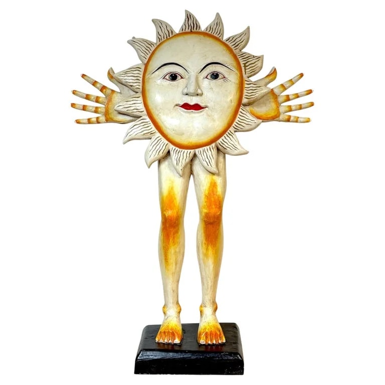 Sergio Bustamante — Sergio Bustamante Monumental Carved Sun Sculpture, Mexico, Circa 1980s — decorative_object — resale