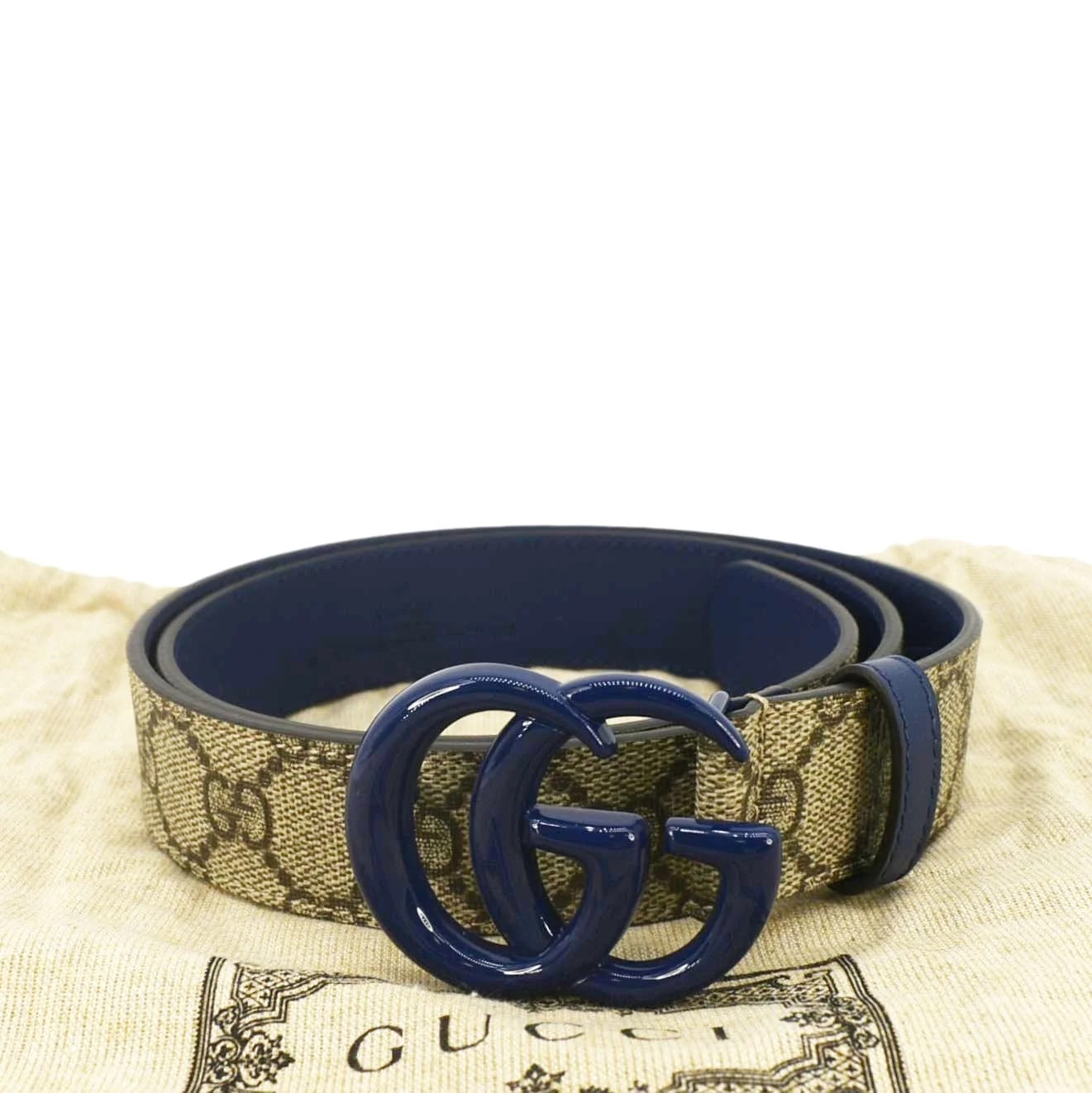 Gucci GG Buckle Supreme Belt Size 85.34 414516 3