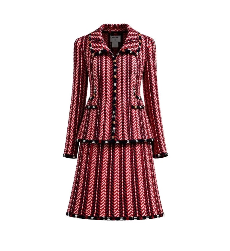 Chanel — Chanel 2004 CC Logo Embroidered Suit 44 FR — Designer Shoe — resale