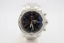 Breitling Super Avenger Black Dial Diamond Encrusted Steel 48mm A13370 3