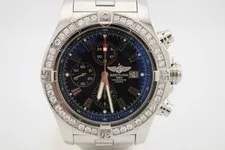 Breitling Super Avenger Black Dial Diamond Encrusted Steel 48mm A13370 4