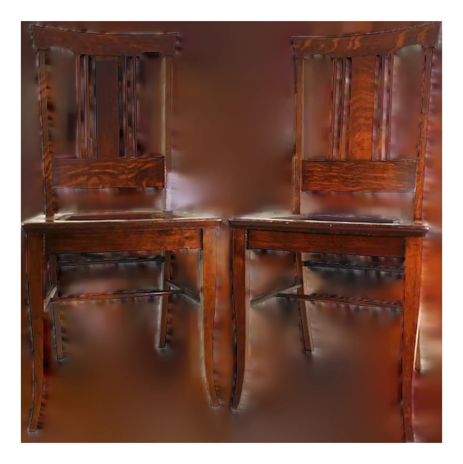 Antique Dunn & Salisbury Keene, Nh - Tiger Dining/Side Pair ~ 1880s To Early 1900s — Furniture — resale