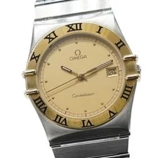 [N ] Omega Constellation Cal.1438 Gold Dial Date 32mm Quartz JP Z366 3