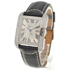 Discount Cartier Tank Anglaise LM WT100009 Date Diamond Bezel □#141564 2