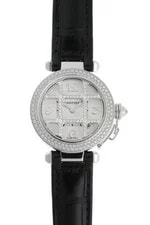 Cartier Pasha 32mm Grid Diamond WJ111451 18K White Gold 32.5mm Automatic #HIW022 2