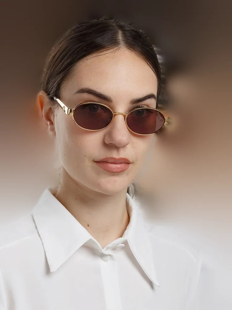Ana Hickmann Ah3341 Metal Oval Sunglasses — 3