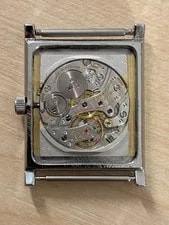 Patek Philippe Cal.175 Tank Style 18k Gold Dial Custom Steel Case W Box 3
