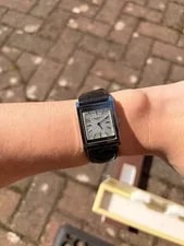 Patek Philippe Cal.175 Tank Style 18k Gold Dial Custom Steel Case W Box 4