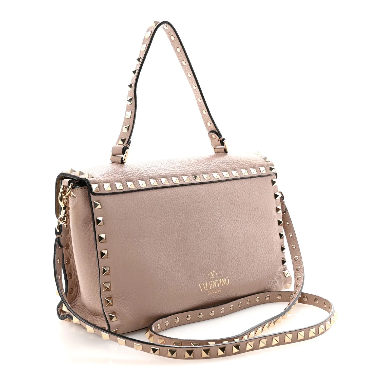 Pebbled Medium Rockstud Top Handle Poudre 3
