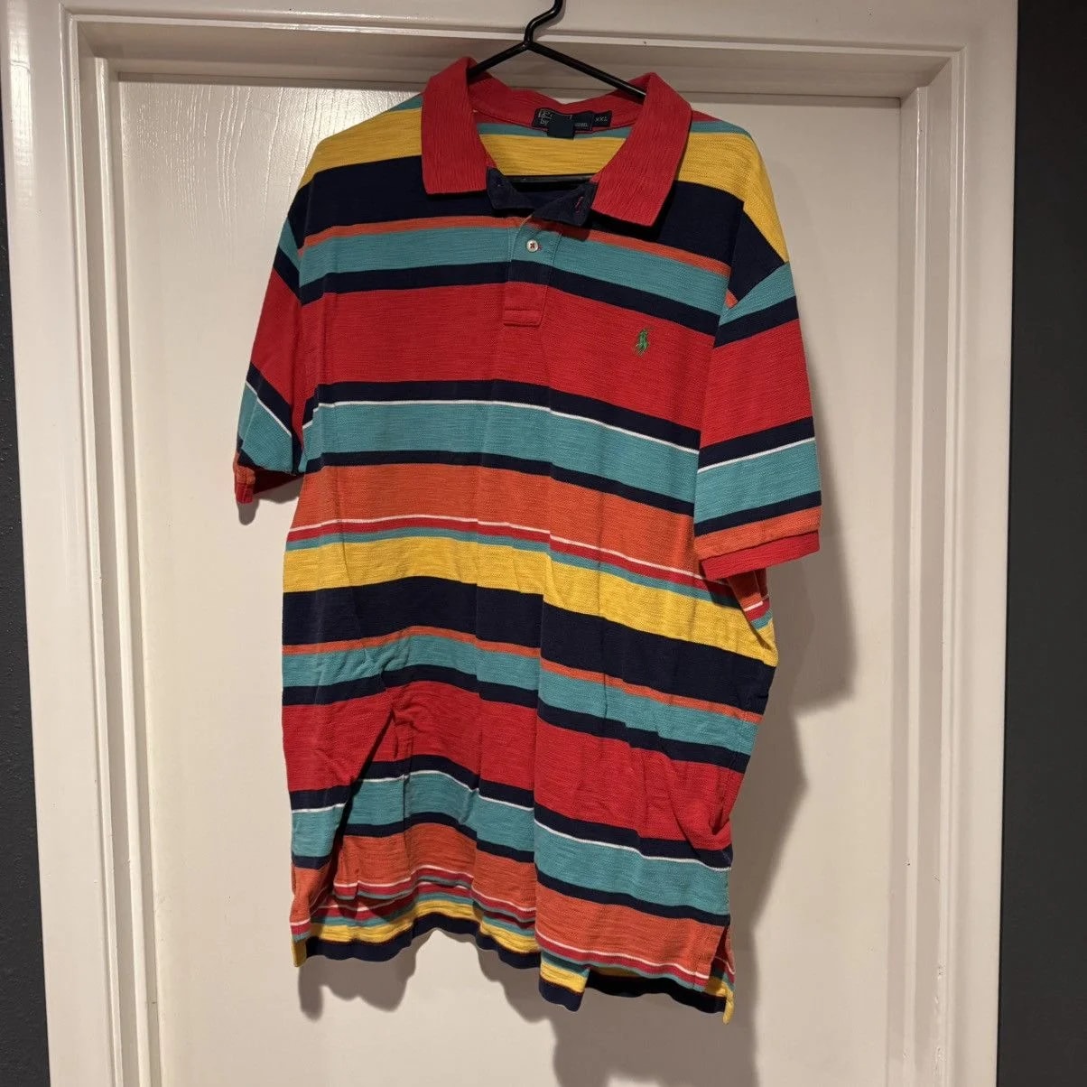 Polo Ralph Lauren — Striped Polo Ralph Lauren Y2k Polo Shirt Size XXL Aztec — streetwear — resale
