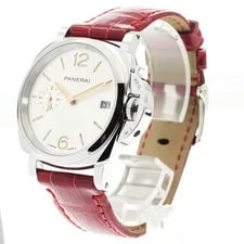 Panerai Luminor DUE PAM01248 38mm SS Silver Dial Leather Strap Date #C127 2