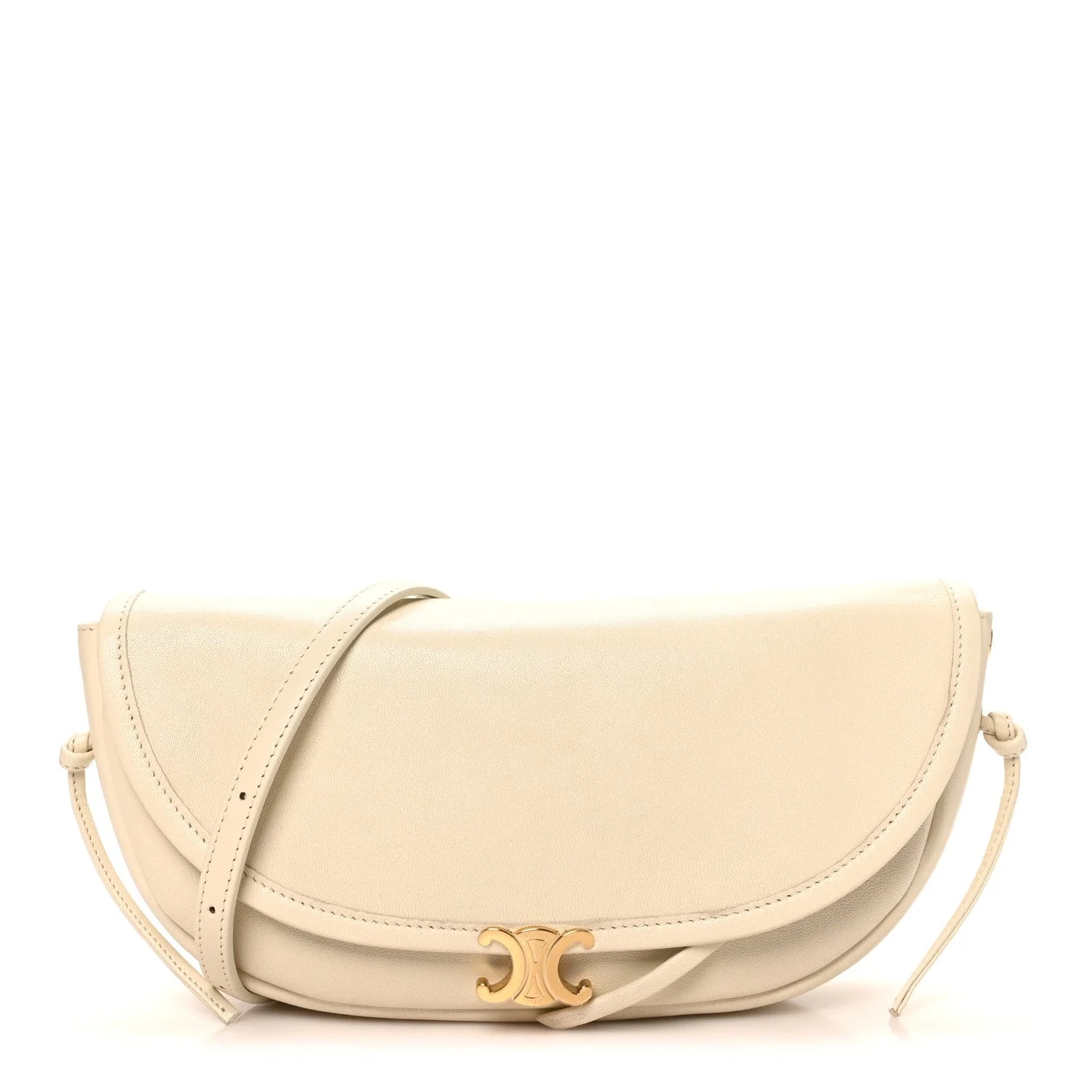 Celine — Supple Shiny Little Halfmoon Soft Triomphe Cotton — Handbag — resale