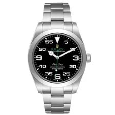 Rolex Air King 40 Steel Black Dial Green Hand 116900 Box Card 2