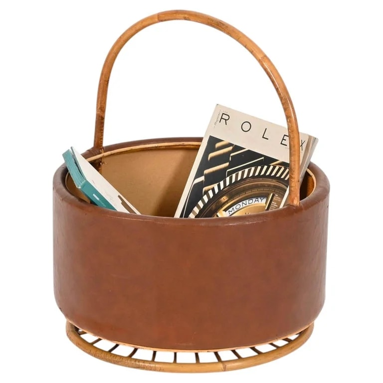 Italian Mid-Century and Magazine Or Decorative Basket, 1970s — Furniture — resale