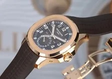 Patek Philippe — Patek Philippe Aquanaut Travel Time 5164R-001, Brown Dial - Rose Gold on Strap — Watch — resale