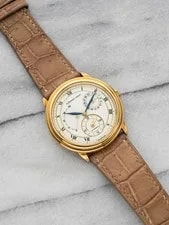 1990s Audemars Piguet Dual Time Yellow Gold Auto White Dial 36mm Papers 2