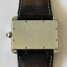 Cartier Divan Tank XL 38mm Steel 2600 Black Crocodile Leather Band 3