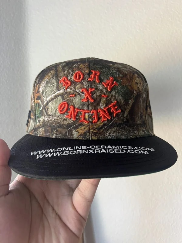 Bornxraised x online ceramics camo fitted hat — Clothing — resale