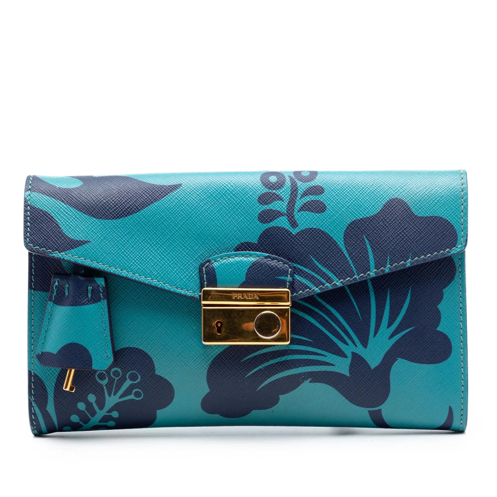 Prada — Hibiscus Print Sound Lock — Handbag — resale