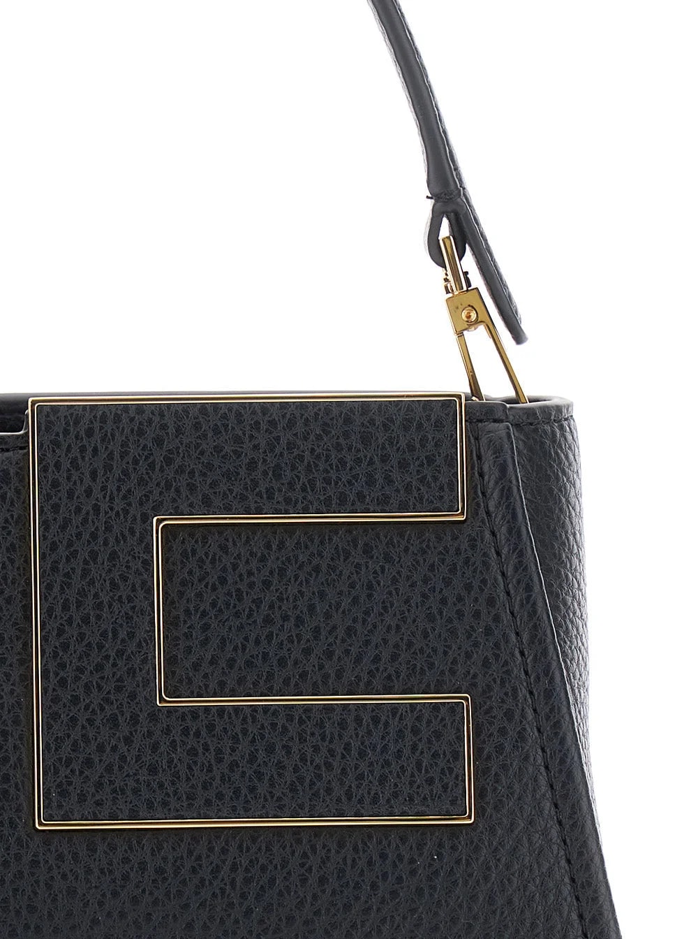 Elisabetta Franchi Geometric Metal Logo — Ecoleather 3