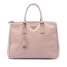 Prada — Prada Large Lux Galleria Double Zip Satchel Nude — Handbag — resale