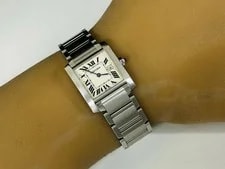 Cartier Tank Francaise SM W51011Q3 2384 Stainless Steel 25mm Ivory Dial #WJW188 2