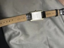 Seiko Solar SUP250 V115-0BD0 Akin To Cartier Tank. Leather Strap. Made in Japan. 2