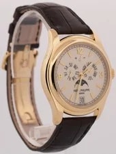 Patek Philippe Annual Calendar 18k Yellow Gold White Leather 39mm 5146J 4
