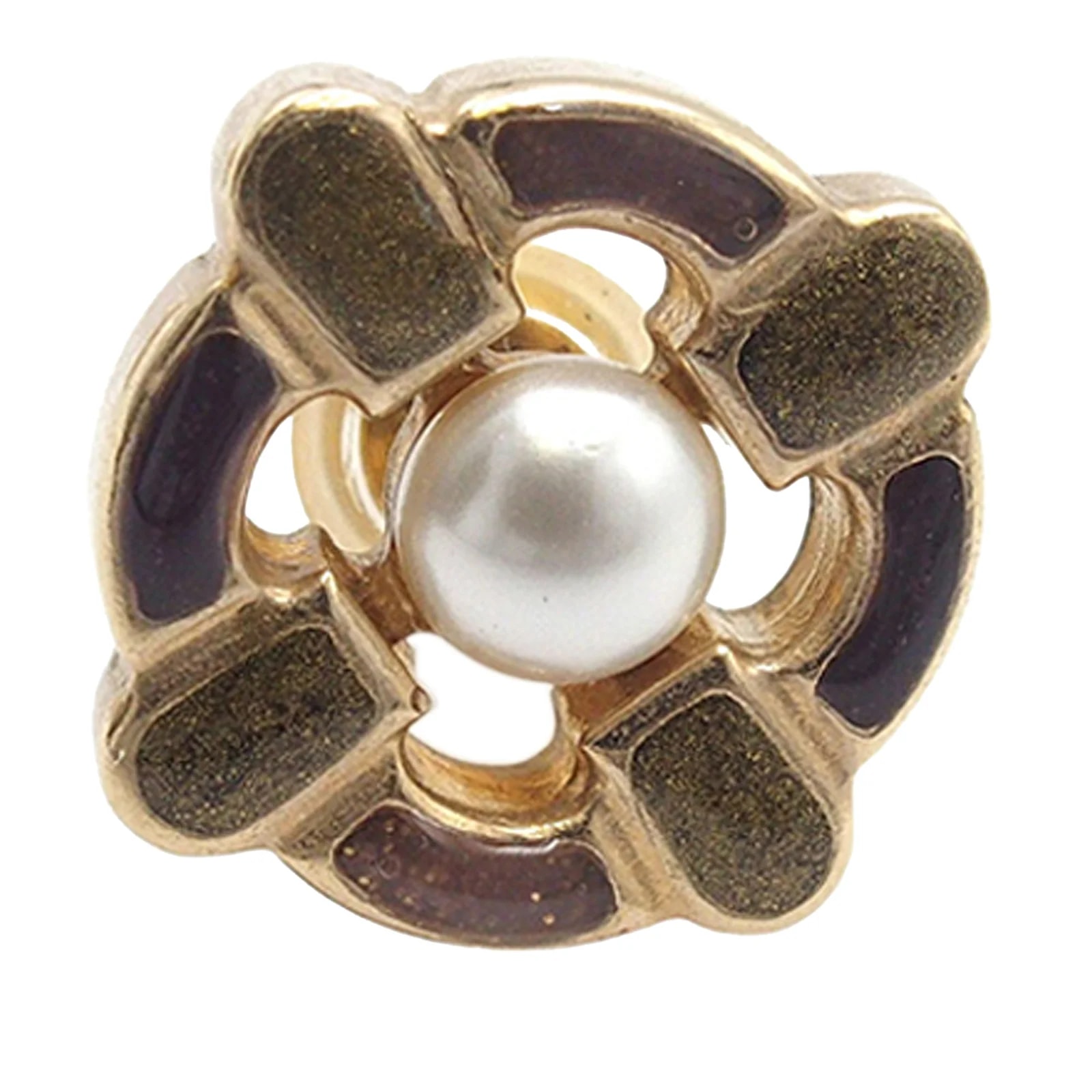Enamel Maltese Cross and Faux Push Back 3