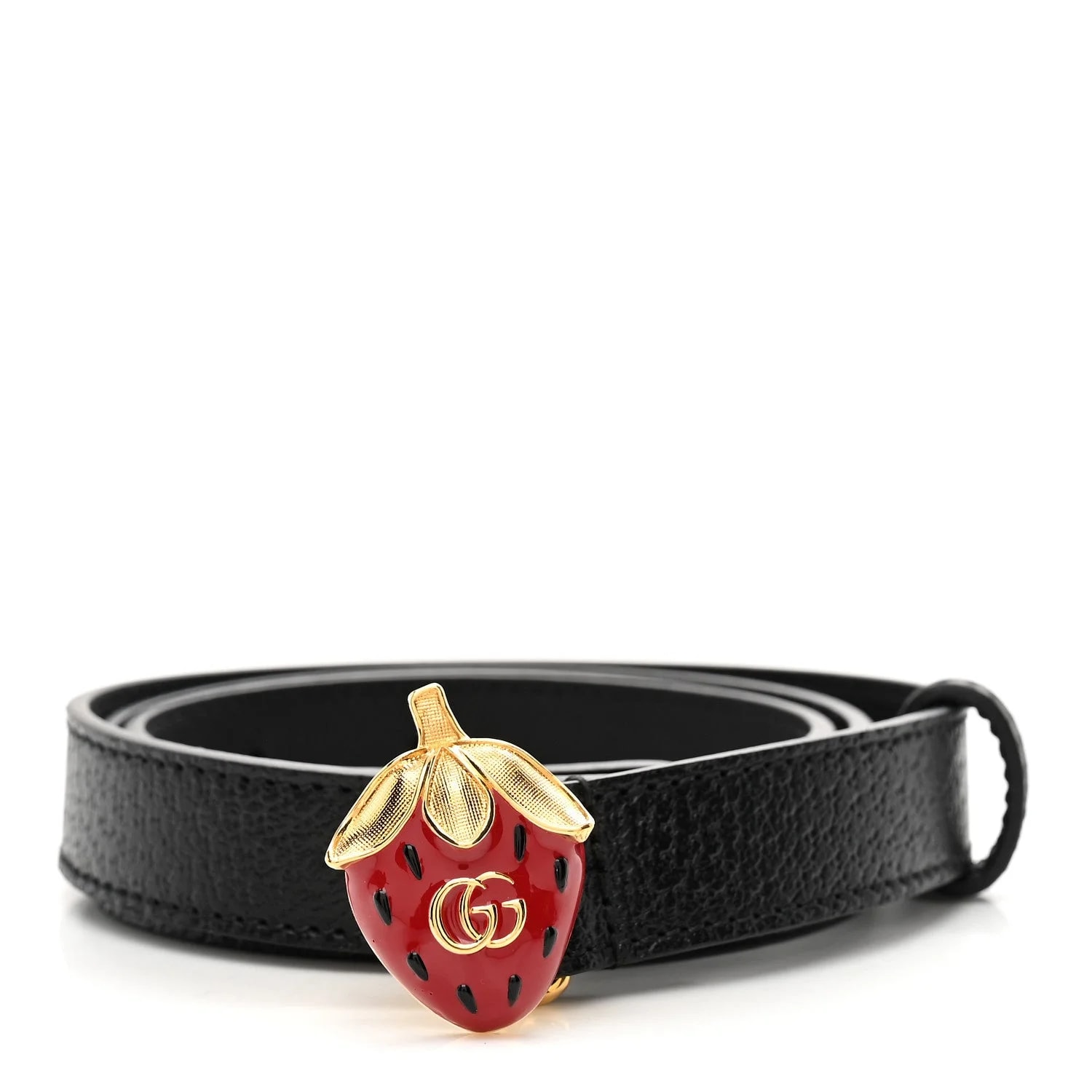 Gucci — Strawberry Buckle Thin Belt 80 32 — Accessory — resale