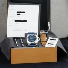 Panerai Luminor Marina Blue Dial on Rubber PAM 01313 Complete 2021 3
