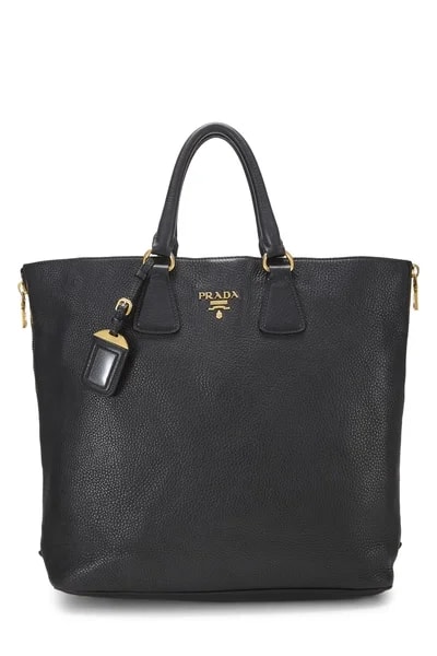 Prada — Vitello Daino Side Zip Large — Handbag — resale
