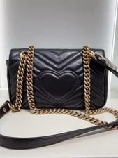 Gucci Chevron GG Marmont Chain Flap Crossbody 4