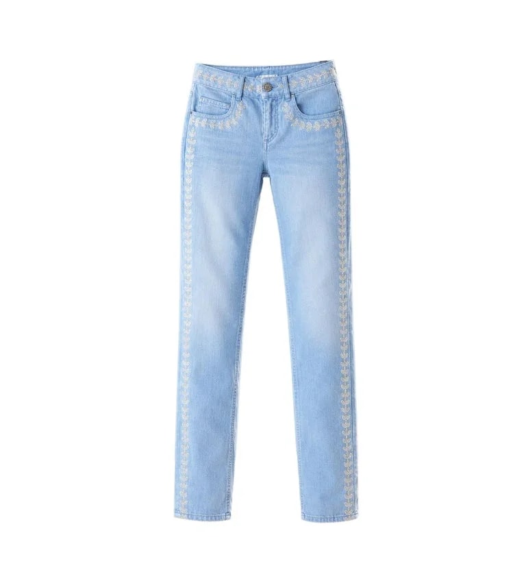 Chanel — Chanel Paris / Saint-Tropez CC Laurel Embroidery Jeans 34 FR — Clothing — resale