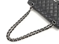 Chanel Flap 25 With W Chain Caviarskin BlackBlack #DB090 4