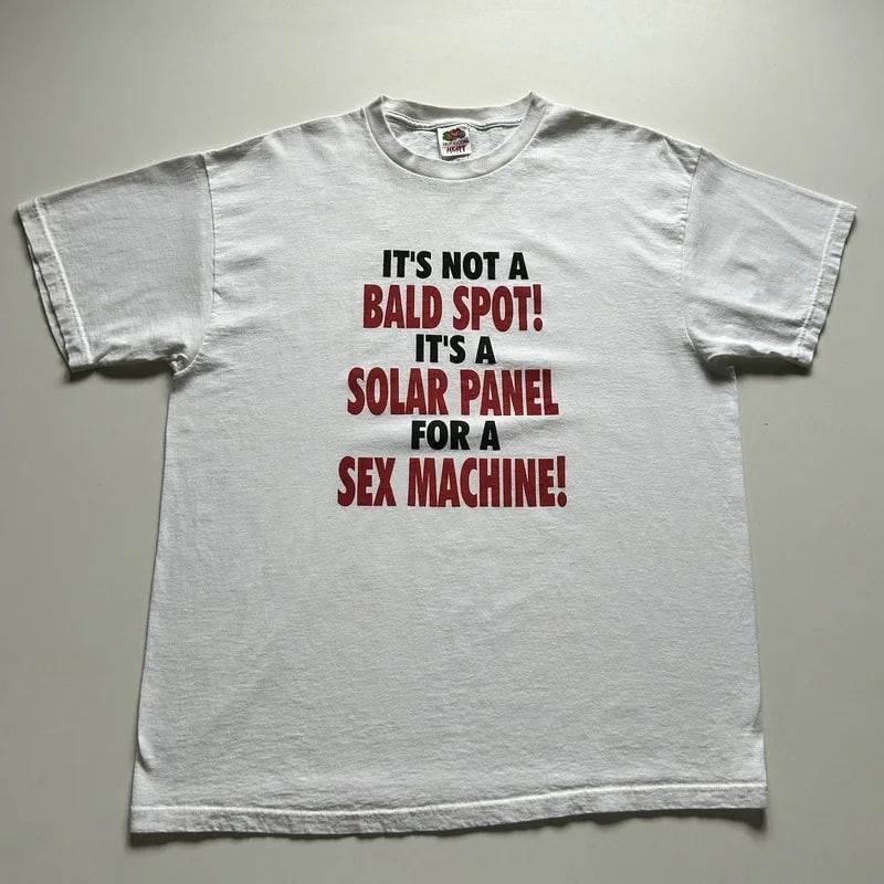 Vintage Funny Shirt XL Y2K Bald Solar Panel Sex Machine Rare 2