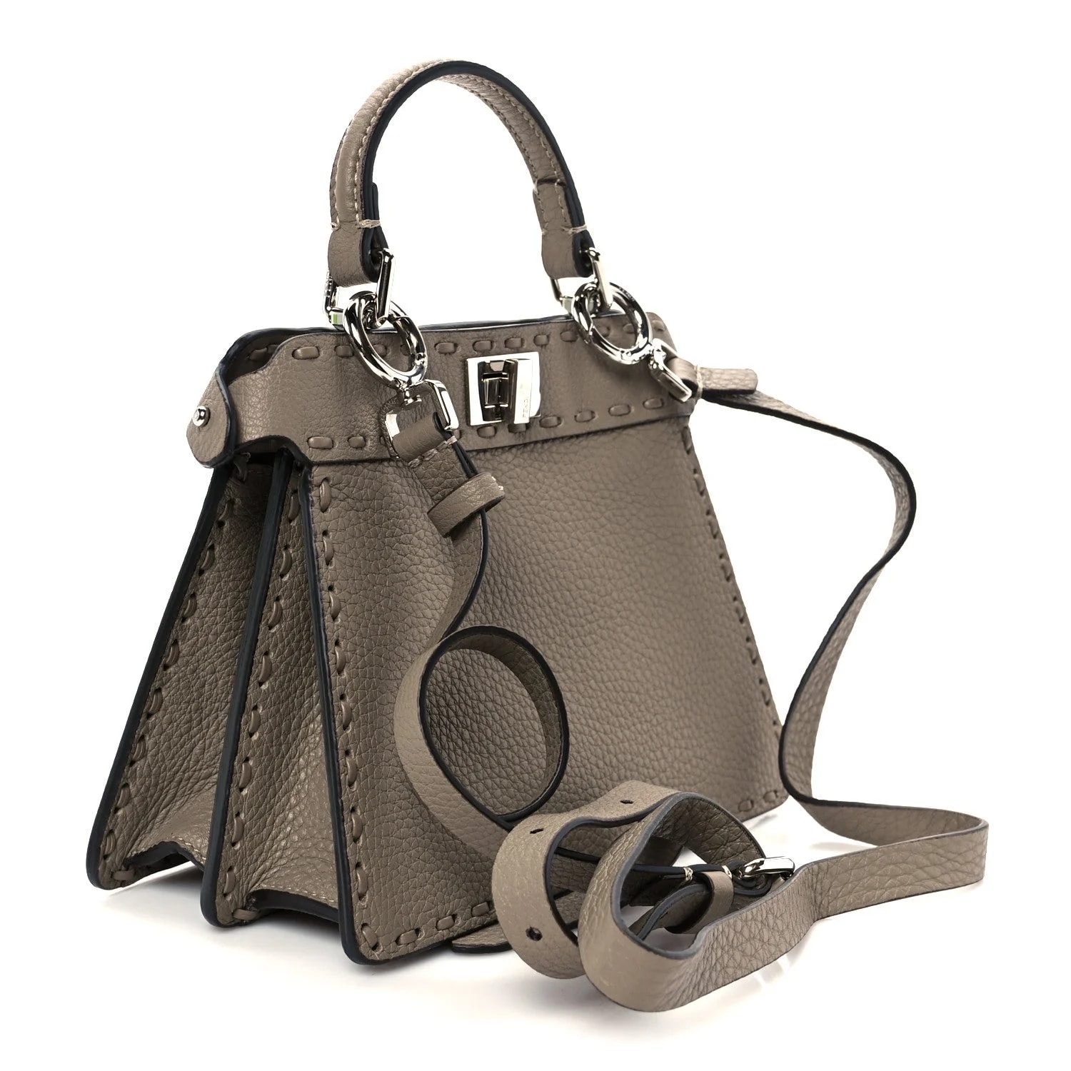 Cuoio Romano Mini Peekaboo Iconic Satchel Cappuccino 4