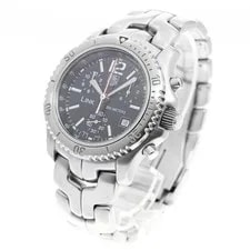 TAG Heuer Link CT1111-0 41mm SS Black Dial Quartz Chronograph Date #C452 2