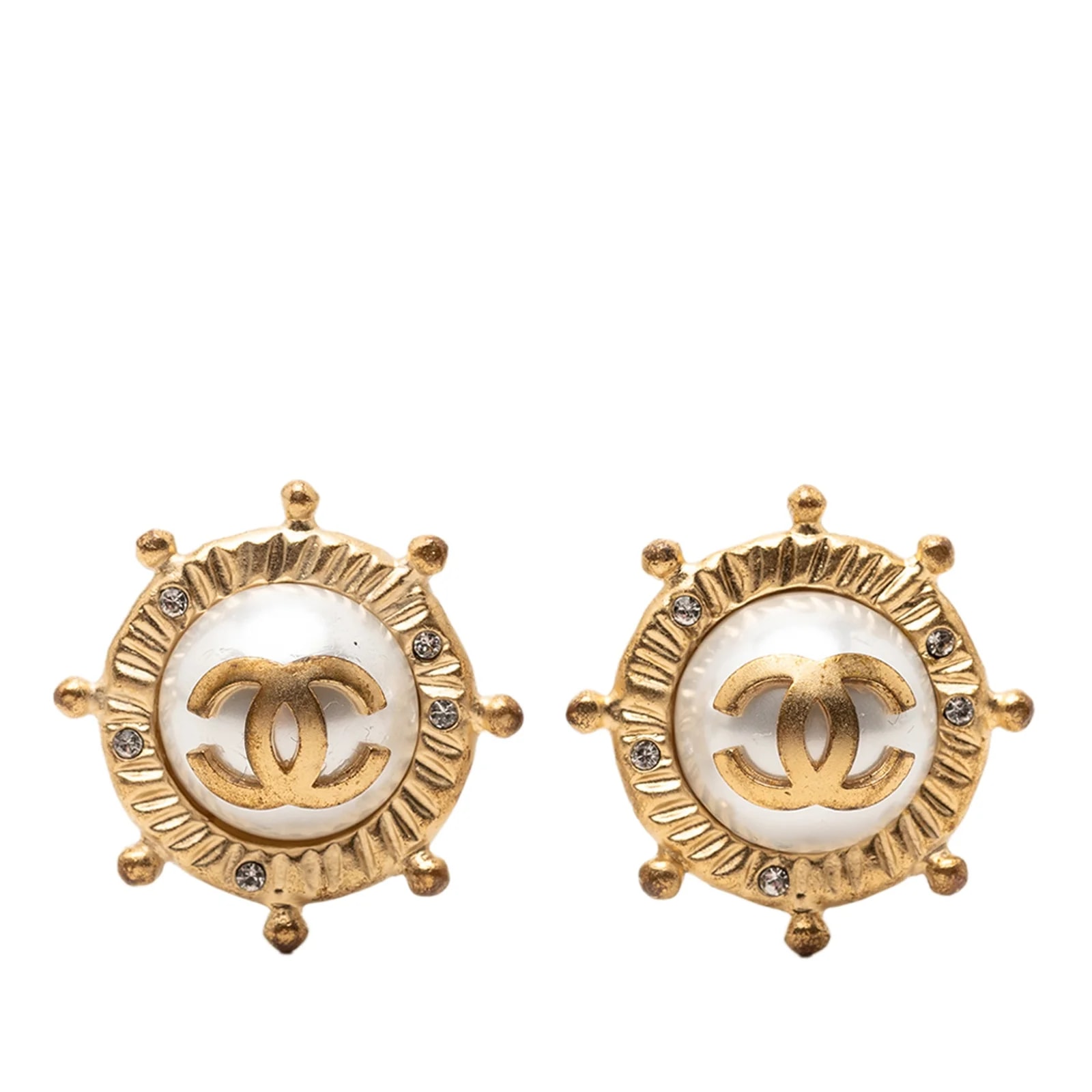 Chanel — CC Faux and Strass Clip on — Jewelry — resale