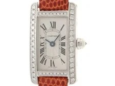 Cartier — Cartier Tank Americaine Mini WB710015 K18White Gold / Leather / Diamond #DW297 — Watch — resale