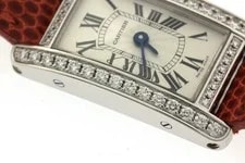 Cartier Tank Americaine Mini WB710015 K18White Gold / Leather / Diamond #DW297 4