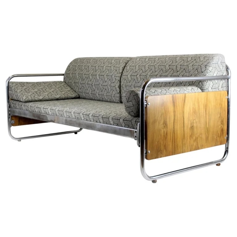 Frame — Restored Bauhaus Walnut , Tubular Steel Frame, Czechoslovakia, 1940s — Furniture — resale