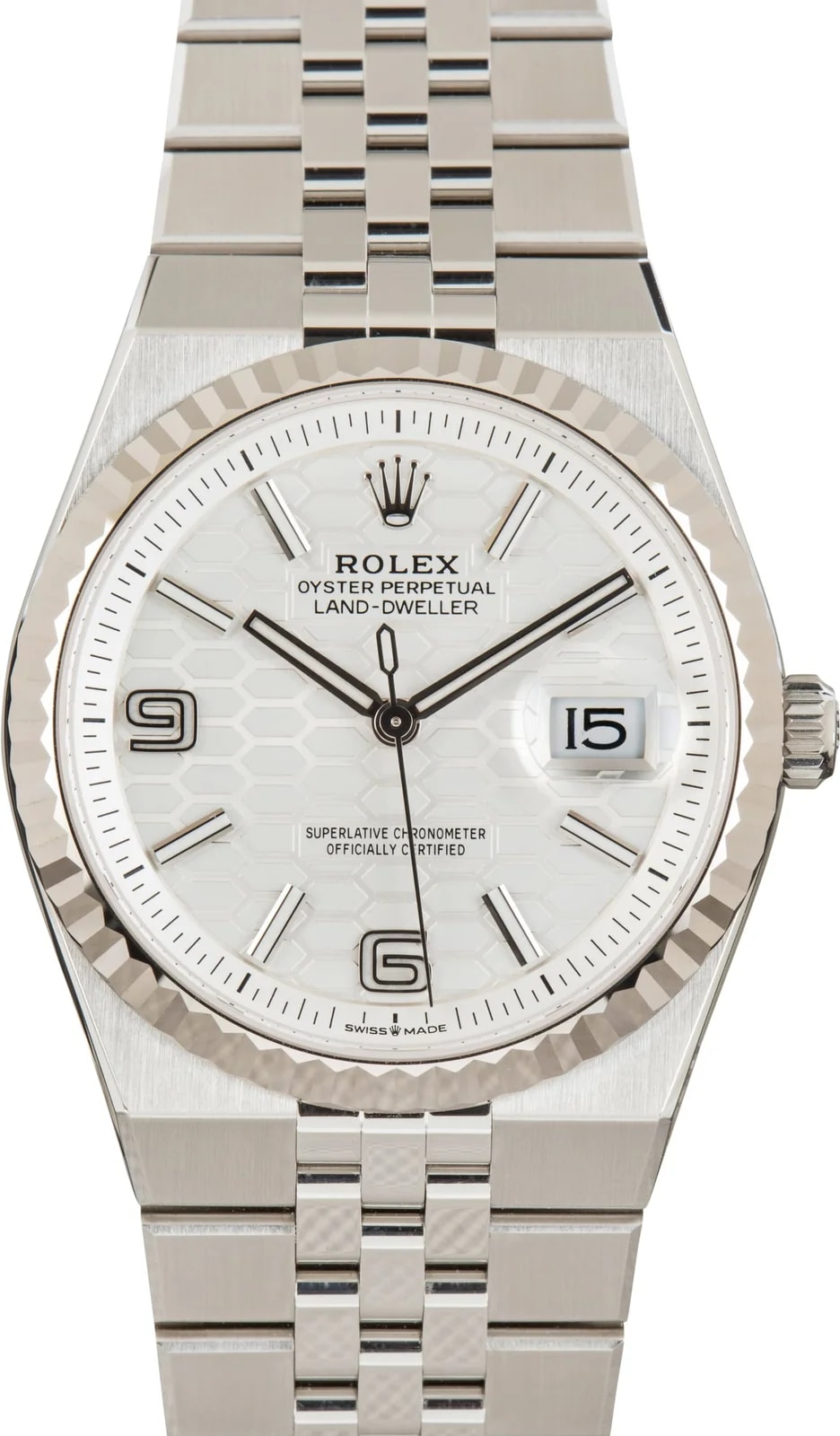 Rolex Land-Dweller 36 Ref 127234 White Honeycomb Motif Dial 2