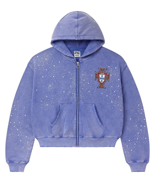 Vale Sea Cluster Zip Up Hoodie Blue — streetwear — resale