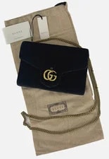 Gucci — Gucci Auth GG Marmont Mini Chain Strap Wallet Crossbody — Handbag — resale
